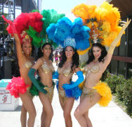 Amanda's Samba Dancers do Samba shows for festivals, seen at the Oxnard Salsa Festival in this picture.